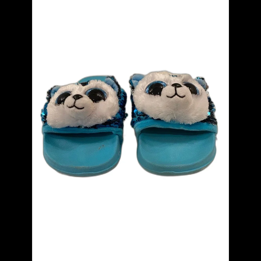 Blue Sequin Slush the dog  Beanie Baby’s  Boo's Collection Slides Shoe‎ Size 1-3